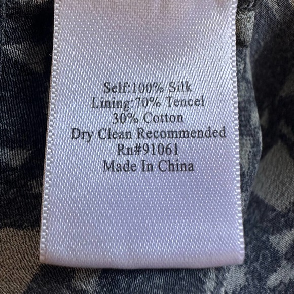 Biya by Johnny Was Blue & Beige Silk Tank Shift Dress w/Pockets sz S - Picture 8 of 8